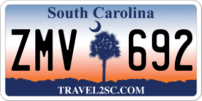 SC license plate ZMV692
