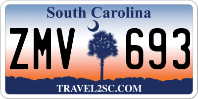 SC license plate ZMV693