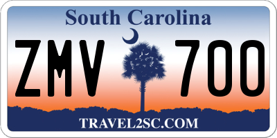 SC license plate ZMV700