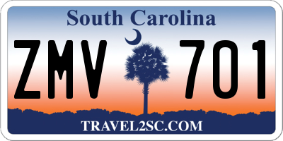 SC license plate ZMV701