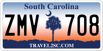 SC license plate ZMV708