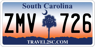 SC license plate ZMV726