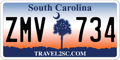 SC license plate ZMV734