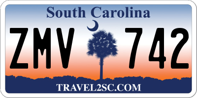 SC license plate ZMV742