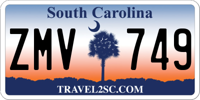SC license plate ZMV749