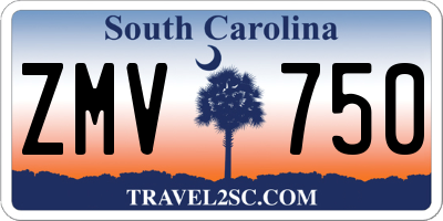 SC license plate ZMV750