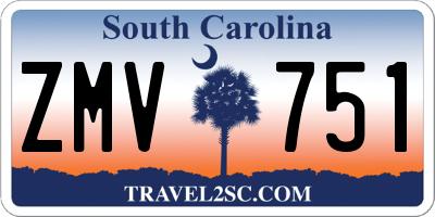 SC license plate ZMV751