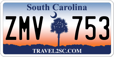 SC license plate ZMV753