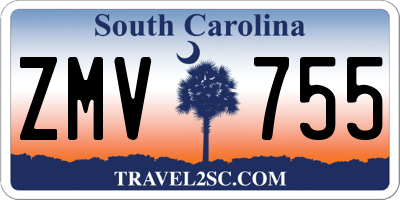 SC license plate ZMV755
