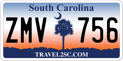 SC license plate ZMV756