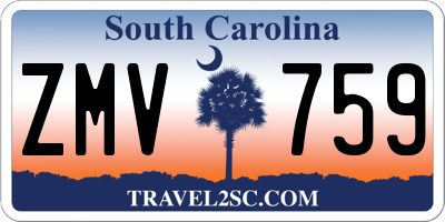 SC license plate ZMV759