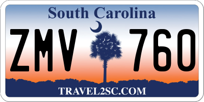 SC license plate ZMV760