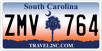 SC license plate ZMV764