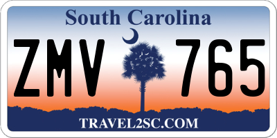 SC license plate ZMV765