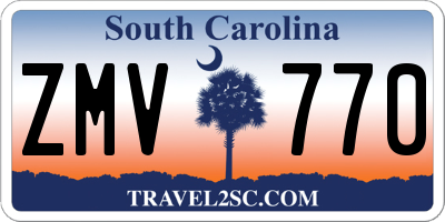 SC license plate ZMV770