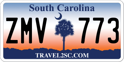 SC license plate ZMV773