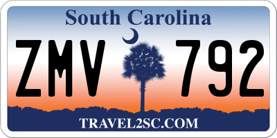 SC license plate ZMV792