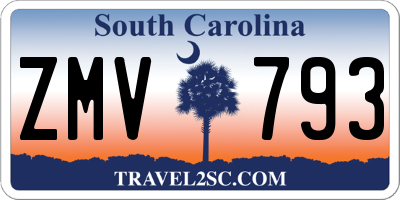 SC license plate ZMV793