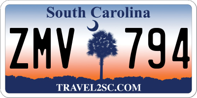 SC license plate ZMV794