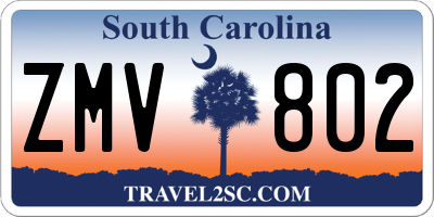 SC license plate ZMV802