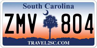 SC license plate ZMV804