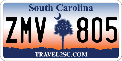 SC license plate ZMV805
