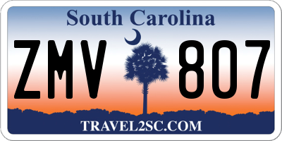 SC license plate ZMV807