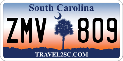 SC license plate ZMV809