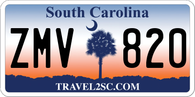 SC license plate ZMV820
