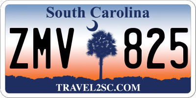 SC license plate ZMV825