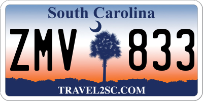 SC license plate ZMV833