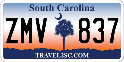 SC license plate ZMV837