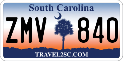 SC license plate ZMV840