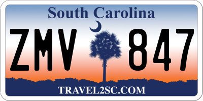 SC license plate ZMV847