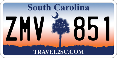 SC license plate ZMV851