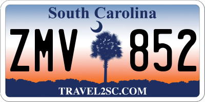 SC license plate ZMV852