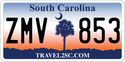 SC license plate ZMV853