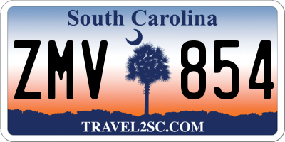 SC license plate ZMV854