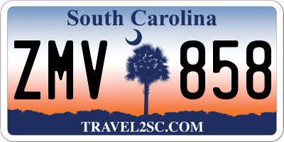 SC license plate ZMV858