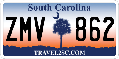 SC license plate ZMV862