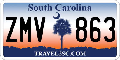 SC license plate ZMV863