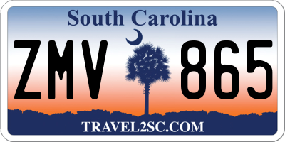SC license plate ZMV865