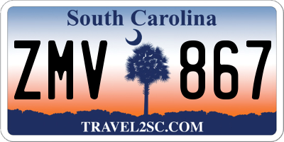 SC license plate ZMV867