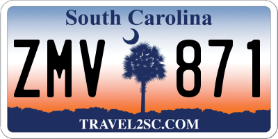 SC license plate ZMV871