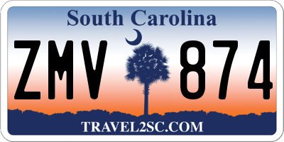 SC license plate ZMV874
