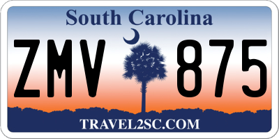 SC license plate ZMV875