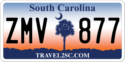 SC license plate ZMV877