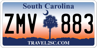 SC license plate ZMV883