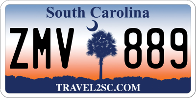 SC license plate ZMV889