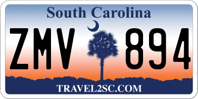 SC license plate ZMV894